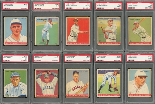 1933 Goudey PSA-Graded Collection (42 Different) Including Hall of Famers 